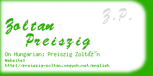 zoltan preiszig business card